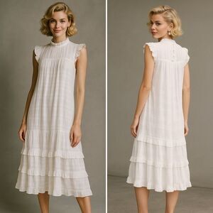 Sunday in Brooklyn Anthropologie Tiered Midi Dress XL Cottage Prairie Cowgirl